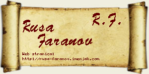 Rusa Faranov vizit kartica